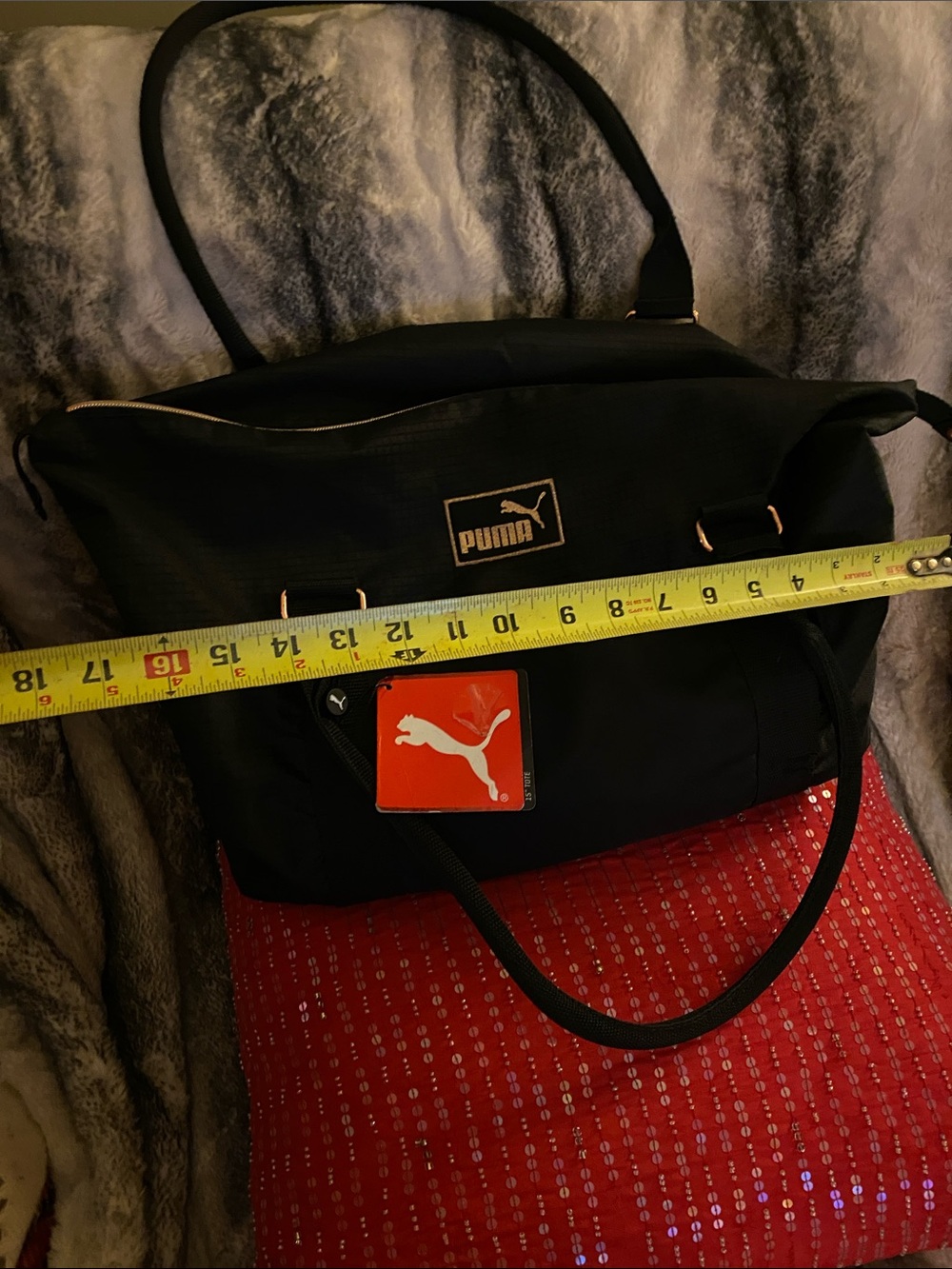Puma Black 15’ by 13.5 ‘ by 6’ Bag Sparkling Thread Logo Lightweight